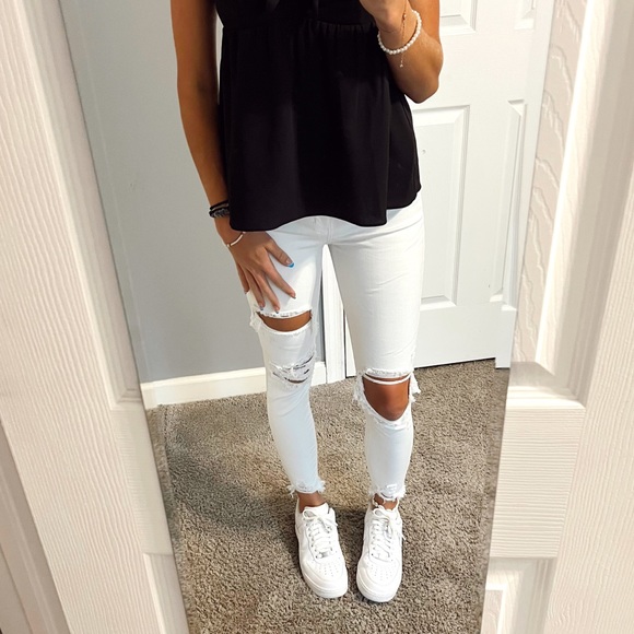 American Eagle Outfitters Denim - American Eagle White Distressed Jeans